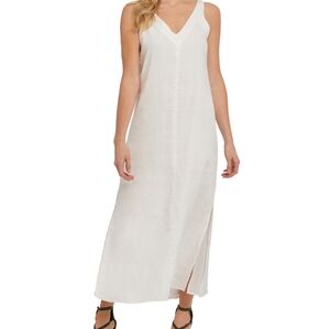 DKNY Linen V-neck Maxi Dress